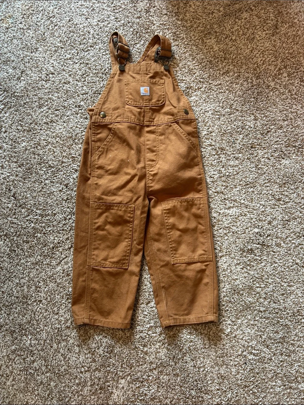 Carhartt Kids Tan Brown Duck Overalls – Classic Workwear Bib